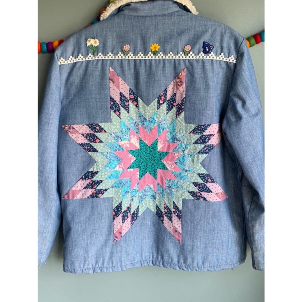 VTG 70s Levi’s Orange Tag quilted denim Sherpa jacket.